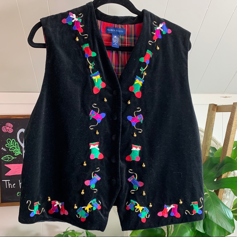 Vintage Karen Scott Stocking Christmas/Ugly Sweater Vest